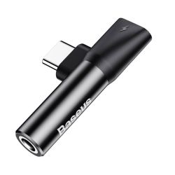  Baseus Baseus USB-C-USB-C+Mini Jack 3,5 mm audio adapter (fekete)