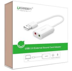  UGREEN UGREEN US205 USB kls hangkrtya adapter, 15cm (fehr)