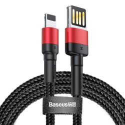  Baseus Baseus Cafule 2,4A 1 m-es Lightning USB-kbel (ktoldalas) (fekete s piros)