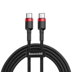  Baseus Baseus Cafule USB-C - USB-C PD 2.0 QC 3.0 kbel 60 W 1 m (fekete-piros)