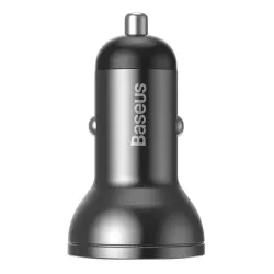  Baseus Baseus auts tlt kijelzvel, 2x USB, 4,8A, 24W (szrke)