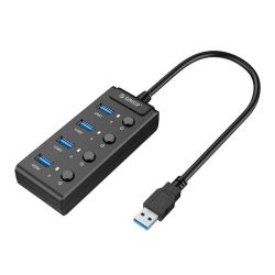  Orico Orico USB 3.0 hub kapcsolkkal, 5x USB (fekete)