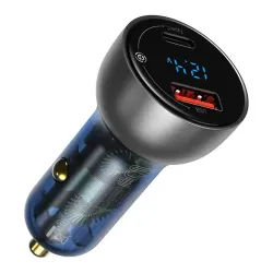 Baseus Baseus Particular auts tlt digitlis kijelzvel, USB + USB-C, QC3.0 + PD, 5A, 65 W (ezst)