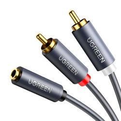  UGREEN UGREEN AV102 2x RCA (cinch) - 3.5mm jack kbel, 1m (fekete)