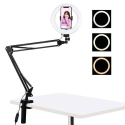  Puluz Gyrs lmpa / asztali llvny klipsz Puluz LED 20 cm vlog / stream telefonon PKT3089B
