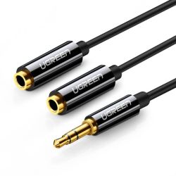  UGREEN UGREEN AV123 Audi eloszt, AUX jack kbel 3,5 mm, 25cm (fekete)