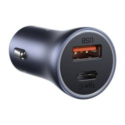  Baseus Baseus Golden Contactor Pro auts tlt, USB + USB-C, QC4.0 +, PD, SCP, 40 W (szrke) + USB-USB-C kbel, 1 m (fekete)