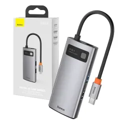  Baseus Baseus Metal Gleam Series 4 az 1-ben hub, USB-C - USB 3.0 + USB 2.0 + HDMI + USB-C PD (szrke)