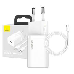  Baseus Baseus Super Si gyorstlt 1C 20W adapter 1 m-es USB-C-Lightning kbellel (fehr)
