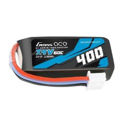  Gens ace Gens ace 400mAh 7.4V 60C 2S1P JST akkumultor