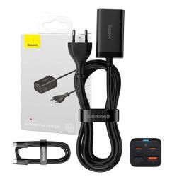  Baseus Baseus GaN3 Pro gyorstlt, 2x USB-C, 2x USB, 65W (fekete)