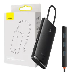  Baseus Baseus Lite Series 5 az 1-ben Hub, 3x USB 3.0+USB-C+HDMI (fekete)