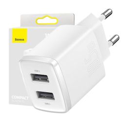  Baseus Baseus Compact gyorstlt, 2x USB, 10.5W (fehr)