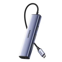  UGREEN UGREEN CM475 USB-C 3x USB 3.0 adapter, RJ45, USB-C PD (szrke)