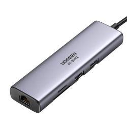  UGREEN UGREEN Adapter Hub, USB-C 2x, USB 3.0, HDMI, RJ45, SD/TF