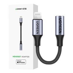  UGREEN Adapter audio Ugreen US211 Lightning do Mini Jack 3.5mm 0.1m (czarny)
