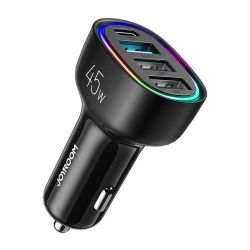 Joyroom Car charger Joyroom JR-CL09, 4-port, 1x USB-C PD, 1x QC3.0 USB, 2x USB (black)