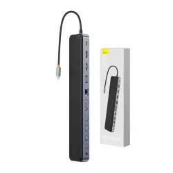  Baseus Baseus EliteJoy Gen2 12 az 1-ben HUB, USB-C + 2xHDMI + 3xUSB 3.0 + PD + DP + SD/TF + RJ45 + USB-C, 3.5mm (sttszrke)