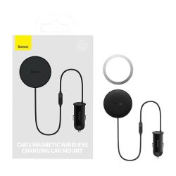  Baseus Baseus CW01 mgneses auts telefontart szellzrcshoz USB-A tltvel, 15W + 25W (fekete)