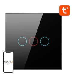  Avatto Smart Light Switch ZigBee Avatto ZTS02-EU-B3 3 Way TUYA (black)