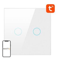  Avatto Smart Light Switch ZigBee Avatto LZTS02-EU-W2 2 Way No Neutral TUYA (white)