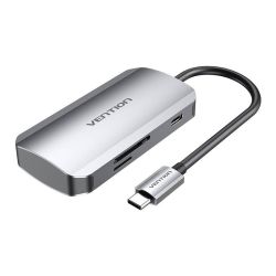  Vention USB-C 3x USB3.0 dokkolllomshoz, SD, TF, PD 0.15m Vention TNHHHB, szrke