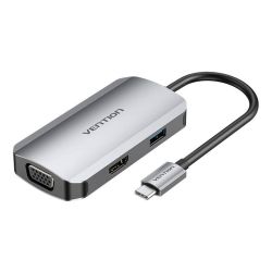  Vention USB-C dokkol lloms HDMI, VGA, USB 3.0, PD 0.15m Vention TOAHB, szrke