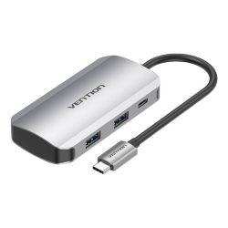  Vention USB-C dokkol lloms 4x USB3.0, PD 0.15m Vention TNBHB (szrke)