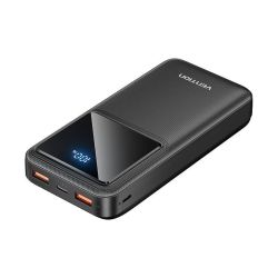  Vention Powerbank, Vention, FHLB0, 20000mAh, Micro-USB, USB-C, 2xUSB-A, 22.5W (fekete)