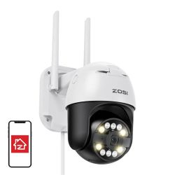  ZOSI IP Outdoor Camera ZOSI C296 WiFi Pan Tilt 8MP Dual IP66 with 32GB microSD card