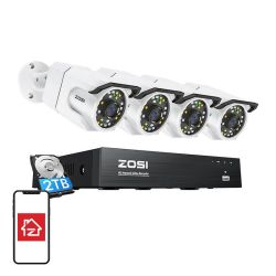  ZOSI IP Camera ZOSI C105 4 pcs WiFi 8MP + NVR 8ch + 2TB HDD