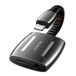  Mcdodo Lightning Lightning + AUX 3,5 mm-es mini jack adapter, Mcdodo CA-6340 (fekete)