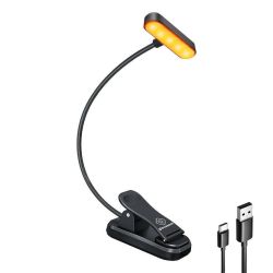  Glocusent Wireless lamp Glocusent ET-Head GLCSNTA1801 clip-on book light, USB-C 650mAh timer Black