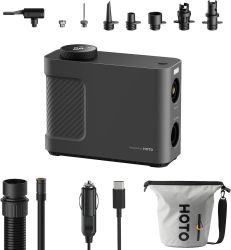  HOTO Portable compressor, pump HOTO QWCQB002 (3x 2500 mAh, 150 PSI, 350 L, 12V)